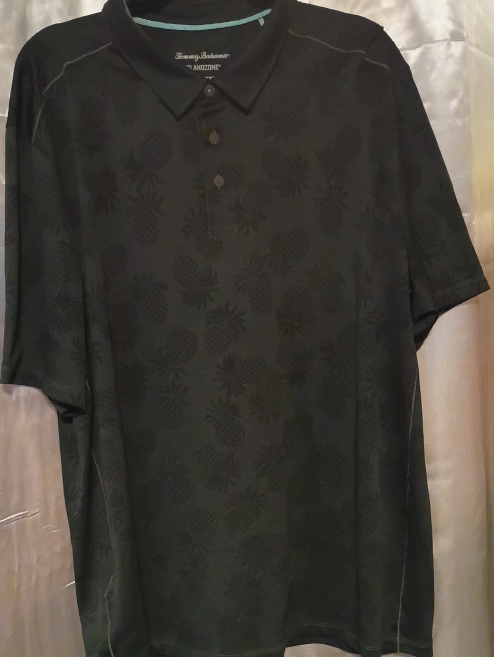 Tommy Bahama Black Pineapple Jacquard Polo